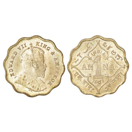 Edward VII, cupro-nickel 1 anna, 1907, Bombay mint, 'B' incused, PR 926; GK 990, 3.86g. Un