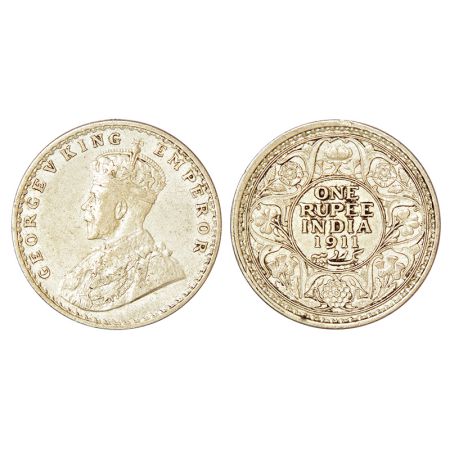 George V, silver rupee, 1911, Calcutta mint, no mint mark, PR 207; GK 1021, 11.62g. Very f