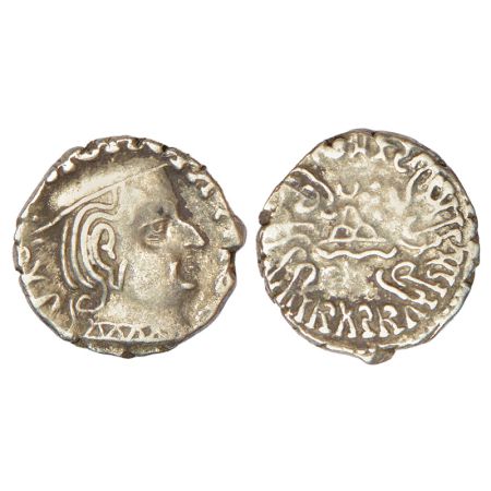 Western Kshatrapas, Karddamaka dynasty, silver drachm of Damajadashri III s/o Damasena as 