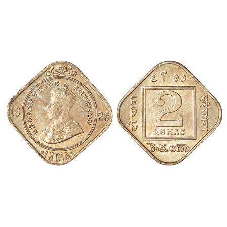 George V, cupro-nickel 2 annas, 1928, Calcutta mint, no dot, PR 888; GK 1132, 5.84g. About