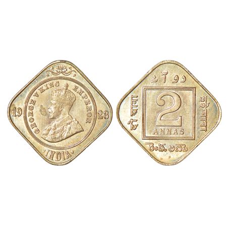 George V, cupro-nickel 2 annas, 1928, Bombay mint, dot, PR 901; GK 1133, 5.84g. Brilliant 