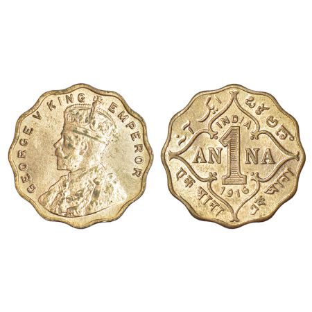 George V, cupro-nickel 1 anna, 1916, Bombay mint, no dot, PR 943; GK 1143, 3.86g. Uncircul