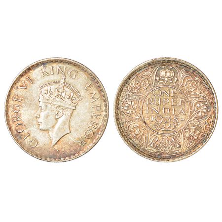 George VI, silver rupee, 1938, Bombay mint, A/I/dot, PR 234; GK 1255, 11.60g. About extrem