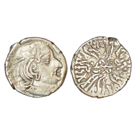 Western Kshatrapas, Karddamaka dynasty, silver drachm of Vishvasimha II s/o Rudrasena II a