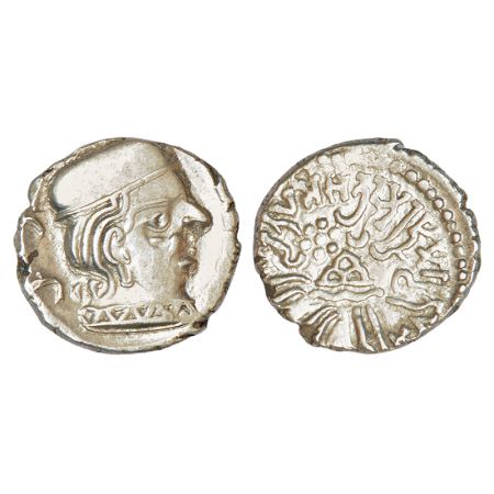 Western Kshatrapas, Karddamaka dynasty, silver drachm of Bhartrdaman s/o Rudrasena II as M