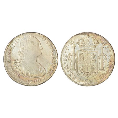 Mexico, Charles IV (1788-1808 AD), silver 8 reales, 1799, 'MO'/'FM' mintmark, KM 109, 26.7