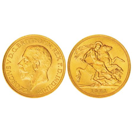 South Africa, George V, gold sovereign, Pretoria mint, 'SA' mintmark, 1931, KM A22, 7.97g.