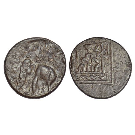 Rayalaseema, Upper Krishna Valley in Coastal Andhra Pradesh - alloyed copper coin of Mahar