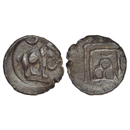 Rayalaseema, Upper Krishna Valley in Coastal Andhra Pradesh - uninscribed coin in alloyed 