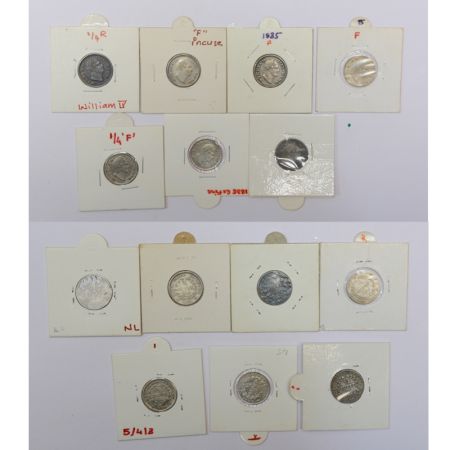 A group of 7 William IV silver ¼ rupee, all dated 1835, includes 1x Bombay and 6x Calcutta