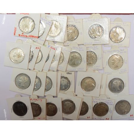 A group of 46 Victoria Queen silver rupee, all dated 1840, continuous legend, various mint