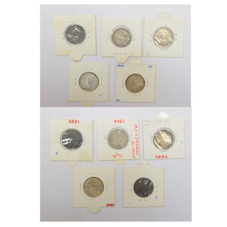A group of 5 Victoria Empress silver ½ rupee, includes 1888 (2), 1892, 1896 and 1899, 3x B