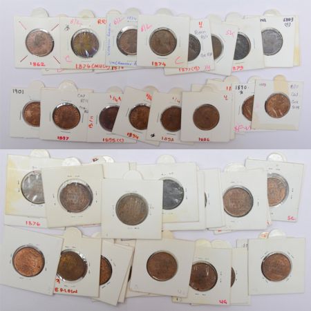 A group of 27 Victoria copper ¼ anna, includes Queen and Empress, 1862, 1874 (4), 1876 (2)