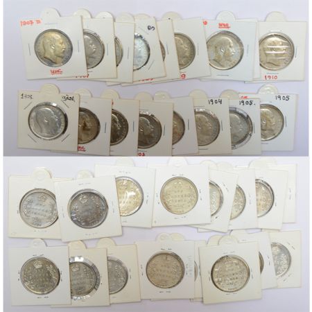 A group of 19 Edward VII silver rupee, includes 1903 (4), 1904 (2), 1905 (2), 1906, 1907 (