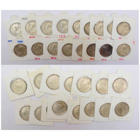 A group of 17 George V silver rupee, includes 1912 (3), 1913 (2), 1914 (2), 1915, 1916 (2)