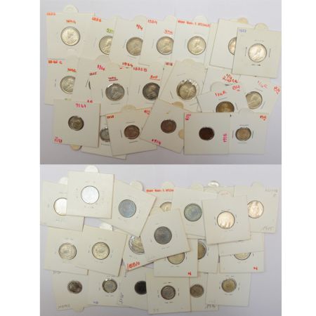 A group of 23 George V silver coins, includes 17x ¼ rupee and 6x 2 annas, Bombay and Calcu