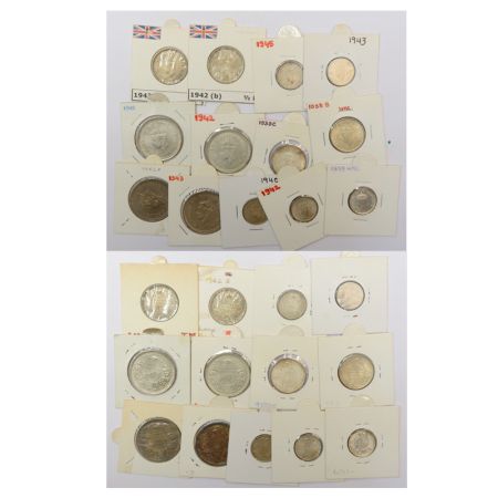 A group of 13 George VI silver and half silver coins, includes 4x rupee, 4x ½ rupee and 5x