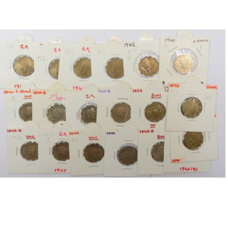 A group of 19 George VI cupro-nickel and nickel brass 1 anna, includes 1938 (2), 1939, 194