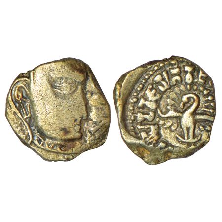 Gupta Empire - silver drachm of Skanda Gupta (c.450-475 AD), 'fan-tailed peacock' or 'Madh