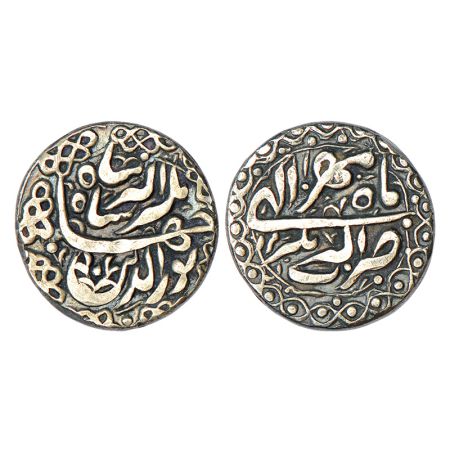 Jahangir (1605-1627 AD), silver rupee, Akbarnagar mint, 'Nur ud-din' type, Mihr month, RY 