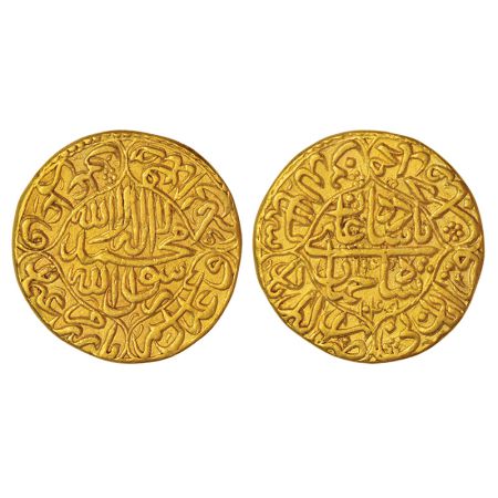 Shah Jahan (1628-1658 AD), gold mohur, Akbarabad mint, AH 1049/RY 13, KM 258.1, 23.02mm, 1