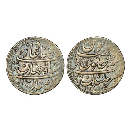 Shah Jahan II (1719 AD), silver rupee, Multan mint (fully visible), AH 1131/RY Ahd, KM 415