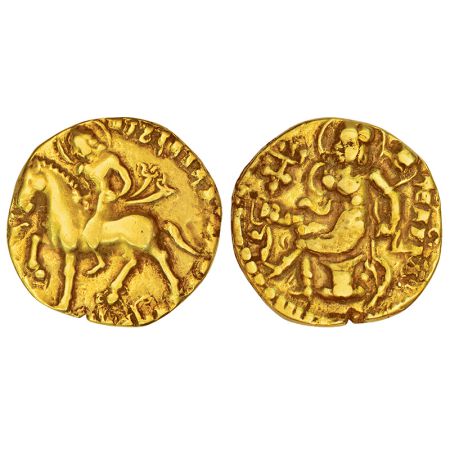 Gupta Empire - gold dinar of Chandragupta II (c.375-415 AD), 'Horseman' type, S. Kumar Cla