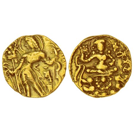 Gupta Empire - gold heavy dinar of Skanda Gupta (c.455-470 AD), 'Archer' type, S. Kumar Cl