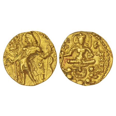 Gupta Empire - gold heavy dinar of Skanda Gupta (c.455-470 AD), 'Archer' type, S. Kumar Cl