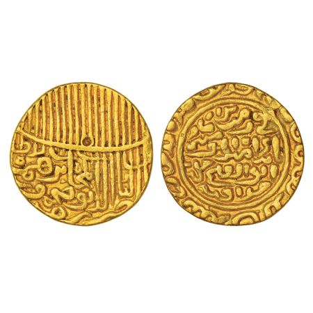 Sultans of Jaunpur, gold tanka of Nasir al-Din Mahmud Shah (1440-1456 AD), 'Tughra'-type, 