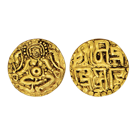 Kalachuris of Tripuri, base gold 4½ masha of Gangeya Deva (1015-1040 AD), Deyell 119, 4.04