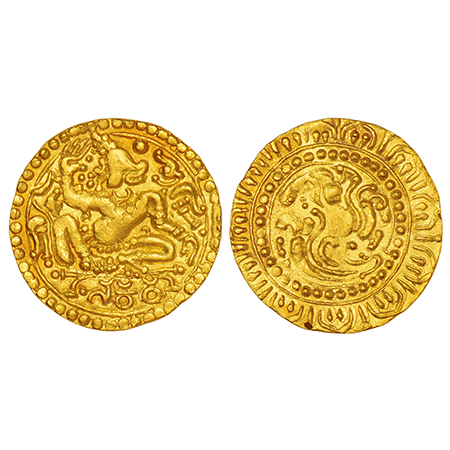 Kadambas of Hangal, gold gadyana or varaha, in the name of Nakareshwara, the patron deity 
