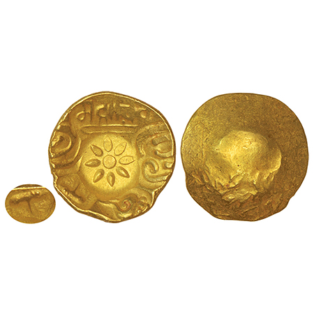 Yadavas of Devagiri, Mahadeva (1261-1270 AD), gold punch-marked Asu or 'Padma Tanka', Simi