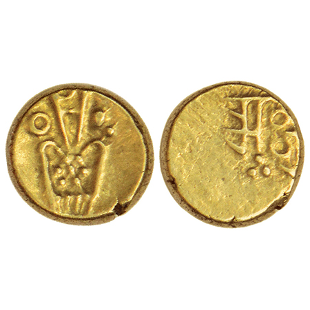 Nayakas of Jinji/Vellore region, gold fanam in the name of 'Ranga Raya', (c.1600-1700 AD),
