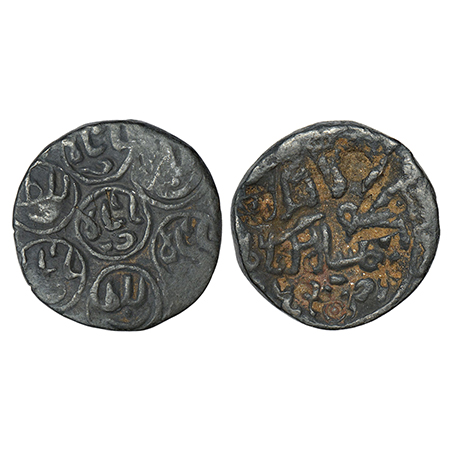 Sultans of Bengal, Silver tanka of Nasir al-Din Mahmud (1433-1459 AD), 'Seven circle' type