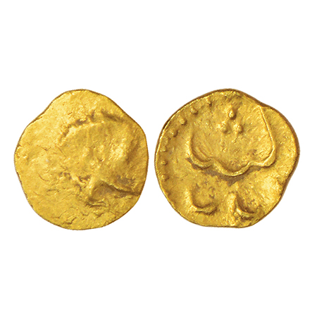 Adil Shahs of Bijapur, gold ½ fanam in the name of Adil Shah, legend Ali in Tughra style o