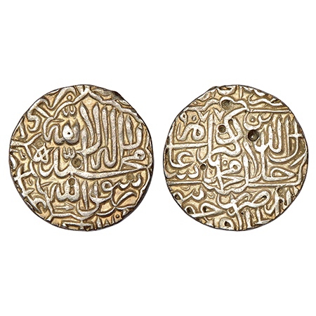 Akbar (1556-1605 AD), silver rupee, Dar ul-Khilafat Jaunpur mint, AH 977, KM 80.10, 11.32g
