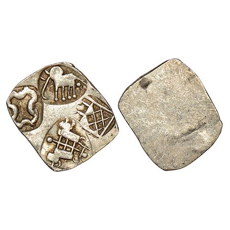Archaic Silver punch marked coin - Wainganga-Mahanadi Divide, Umred hoard type, sometimes 