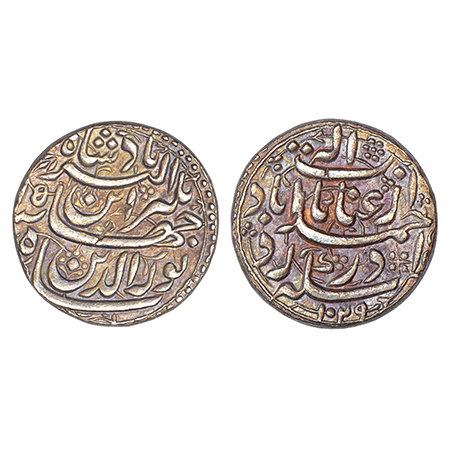 Jahangir (1605-1627 AD), silver rupee, Ahmadabad mint, 'Enayate Elah' couplet, AH 1029/RY 