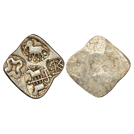 Archaic Silver punch marked coin - Wainganga-Mahanadi Divide, Umred hoard type, sometimes 