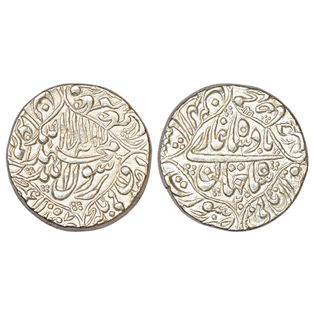 Shah Jahan (1628-1658 AD), silver rupee, Surat mint, AH 1057/RY 20, KM 230.3, 11.40g, both