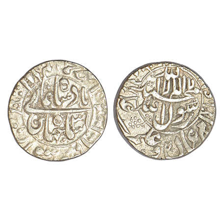 Shah Jahan (1628-1658 AD), silver rupee, Surat mint, RY 31, both sides legend in round cir