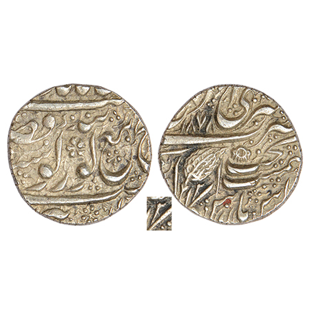 Sikh Empire, Ranjit Singh (1799-1839 AD), silver rupee, Amritsar mint, VS 1878, digit '2',
