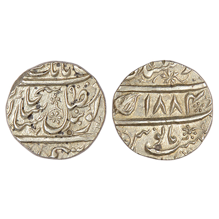Sikh Empire, Ranjit Singh (1799-1839 AD), silver rupee, Dar us-Sultanat Lahore mint, fixed