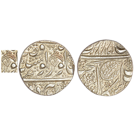 Sikh Empire, Sher Singh (1840-1843 AD), silver rupee, Amritsar mint, fixed date VS 1885/ m