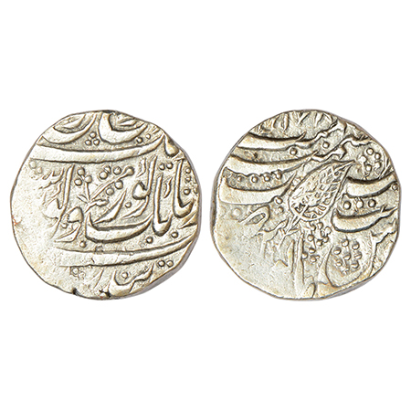 Sikh Empire, Governor Diwan Moti Ram (end of 1819-1820 AD), silver rupee, Khitta Kashmir m