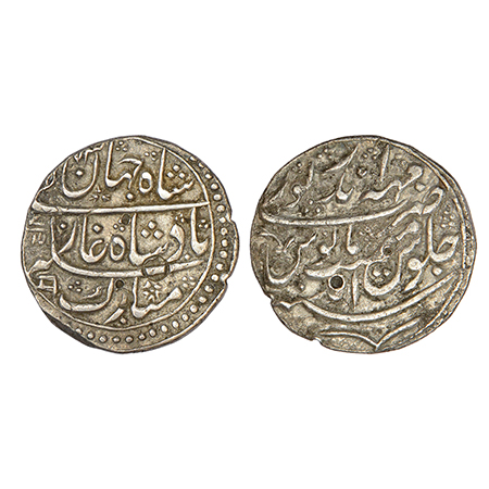 Bharatpur, silver rupee, Mahe Indrapur mint, in the name of Shah Jahan III, AH 1173/RY Ahd