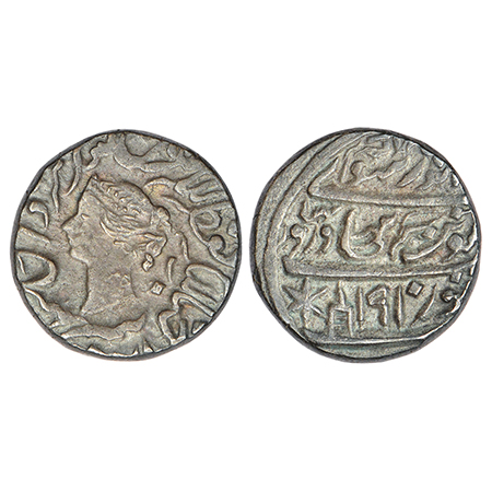 Bharatpur, Jaswant Singh (1853-1893 AD), silver rupee, Braj Indrapur (Bharatpur) mint, VS 