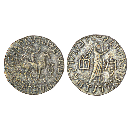 Indo-Parthian, billon tetradrachm of Abdagases (c.55-100 AD), Senior-227.51 (same monogram