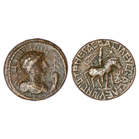 Kushans - copper drachm of Wima Takto alias 'Soter Megas' (c.80-95 AD), 'Begram' type, 8.1